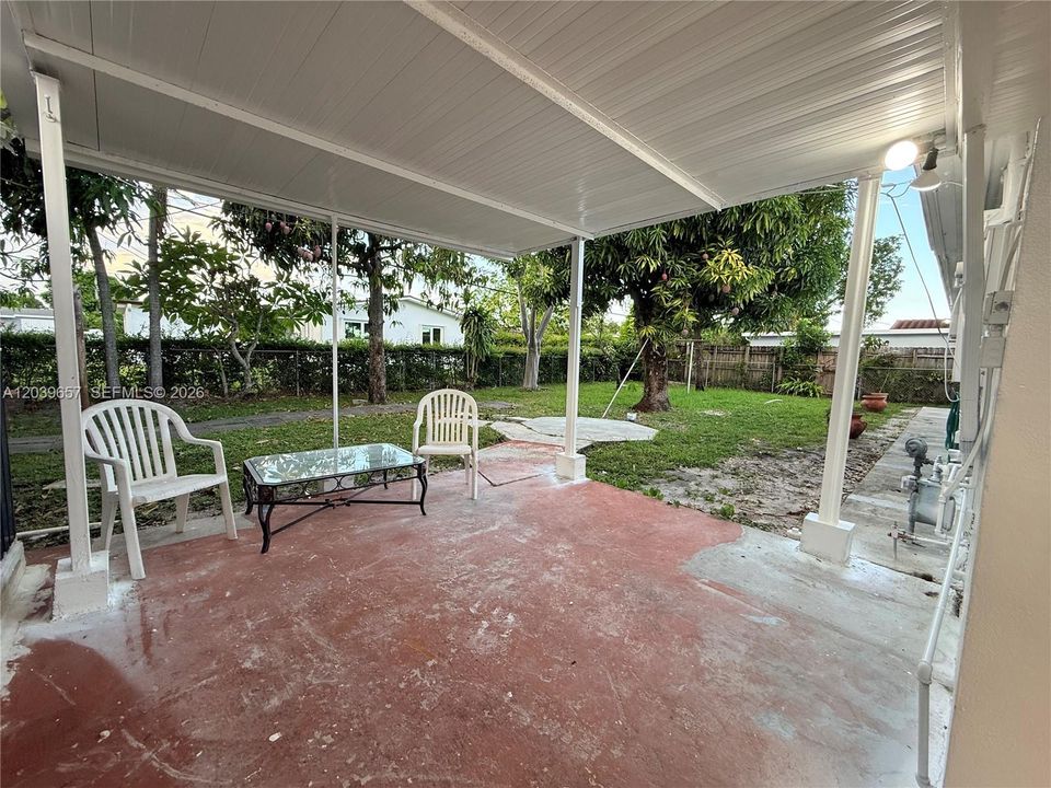 Large backyard off the patio
