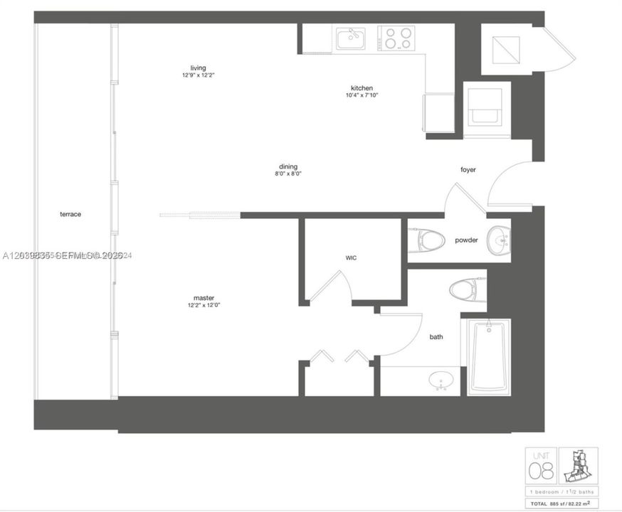 For Sale: $467,000 (1 beds, 1 baths, 754 Square Feet)
