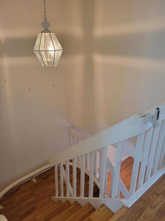 Looking down from second story landing