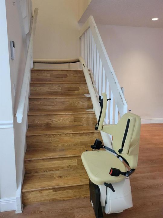 chair lift to 2 master bedrooms upstairs