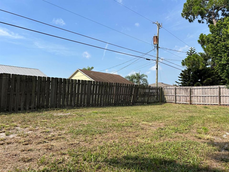 Fenced back yard