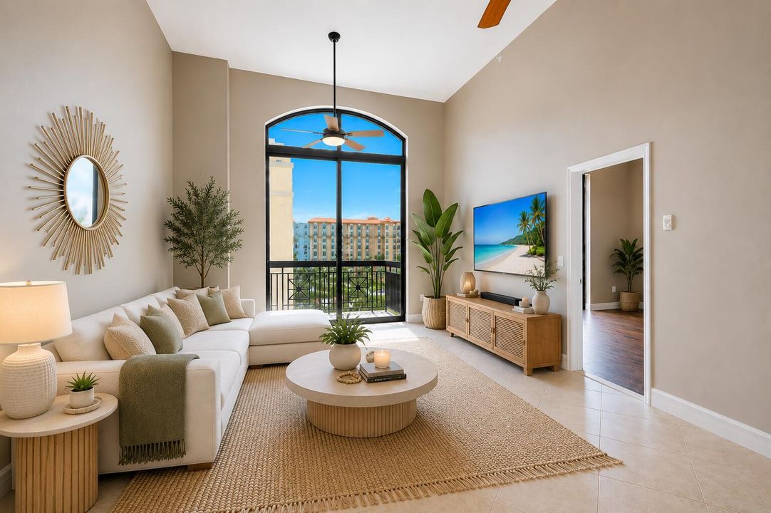 Staged living roomm