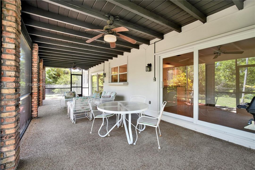 Spacious 39' x 12' covered patio across the back of the house