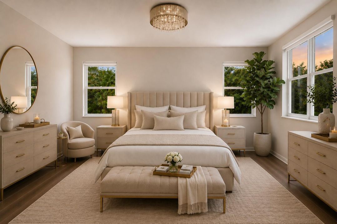 Staged master Bedroom