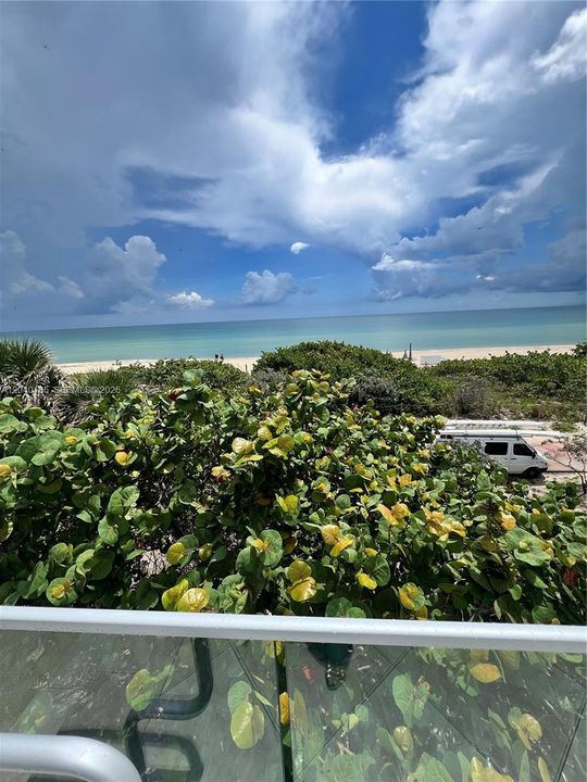View from pool to beach