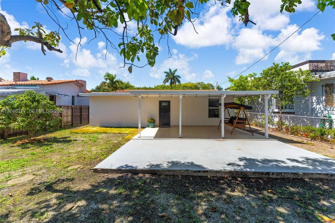 Large, covered patio