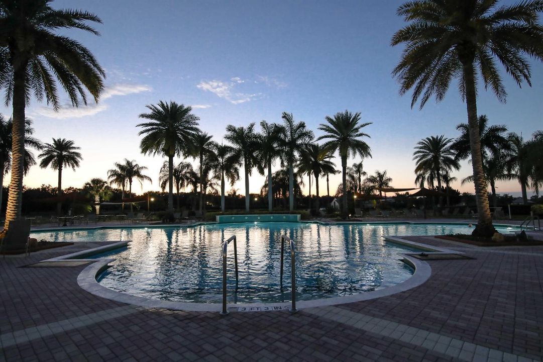 Cascades pool at dusk