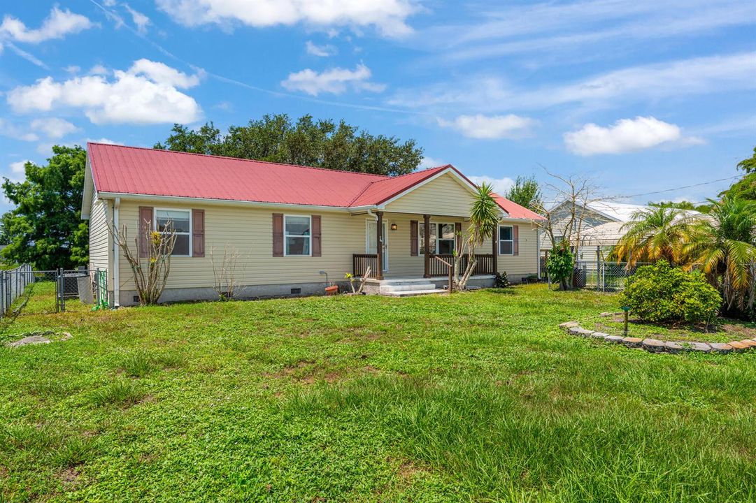 Large front yard with porch