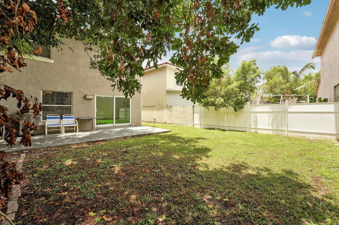 Private backyard with an oversized patio