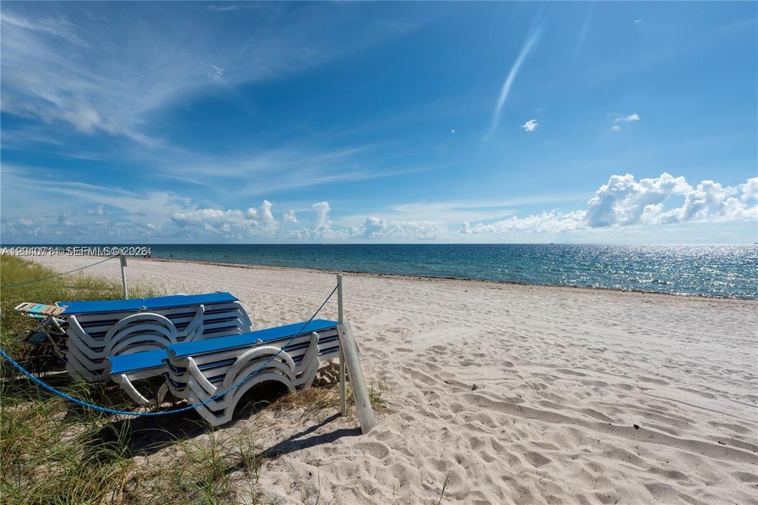 Umbrellas, beach chairs