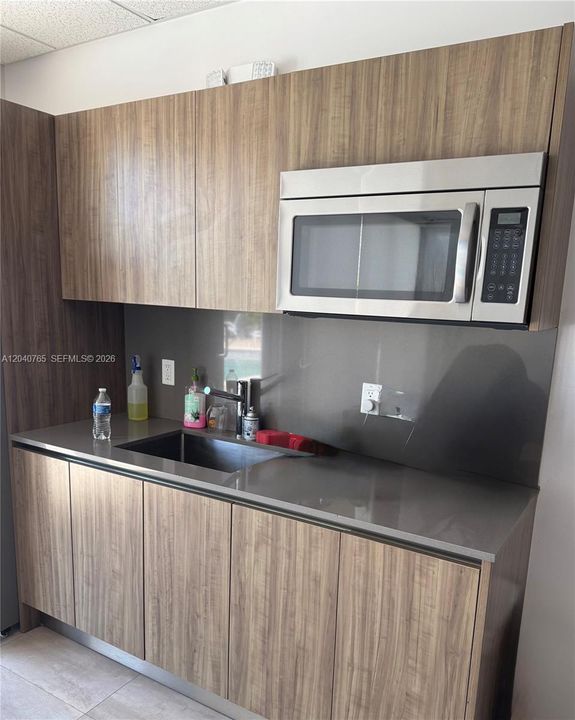 Kitchen area in the rec room