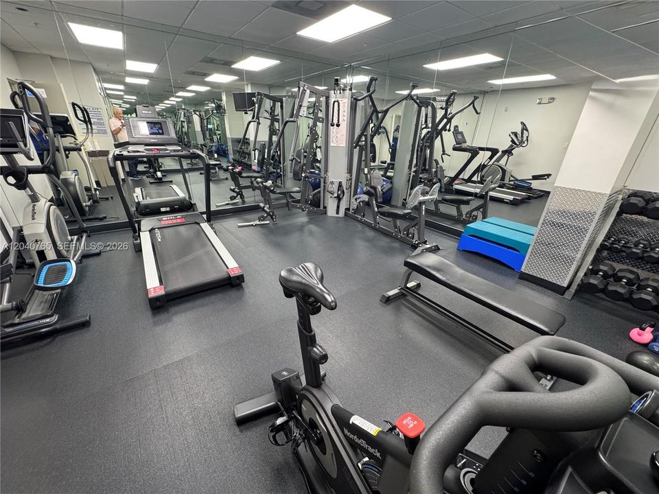Well equipped fitness center