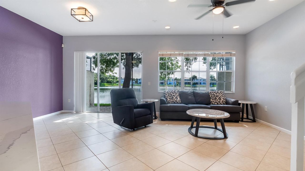 Living room and dining room