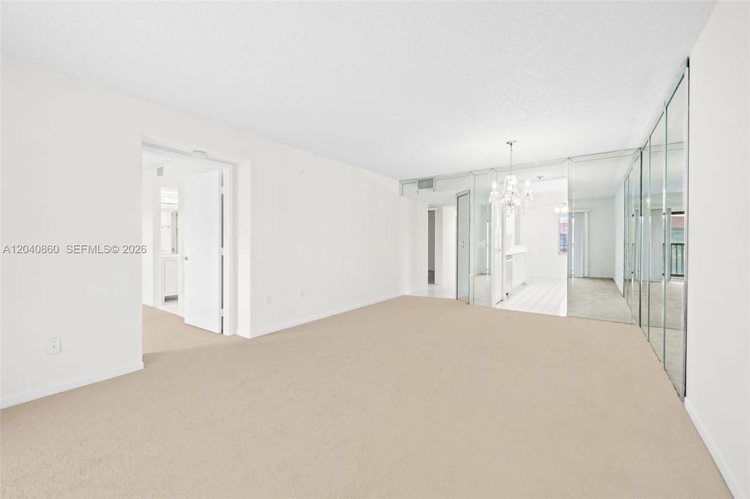 Living/ Dining. Freshly painted with new carpet.