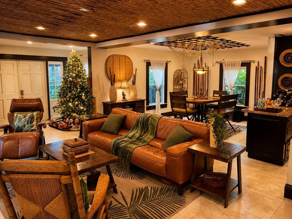 Living room view towards dining room