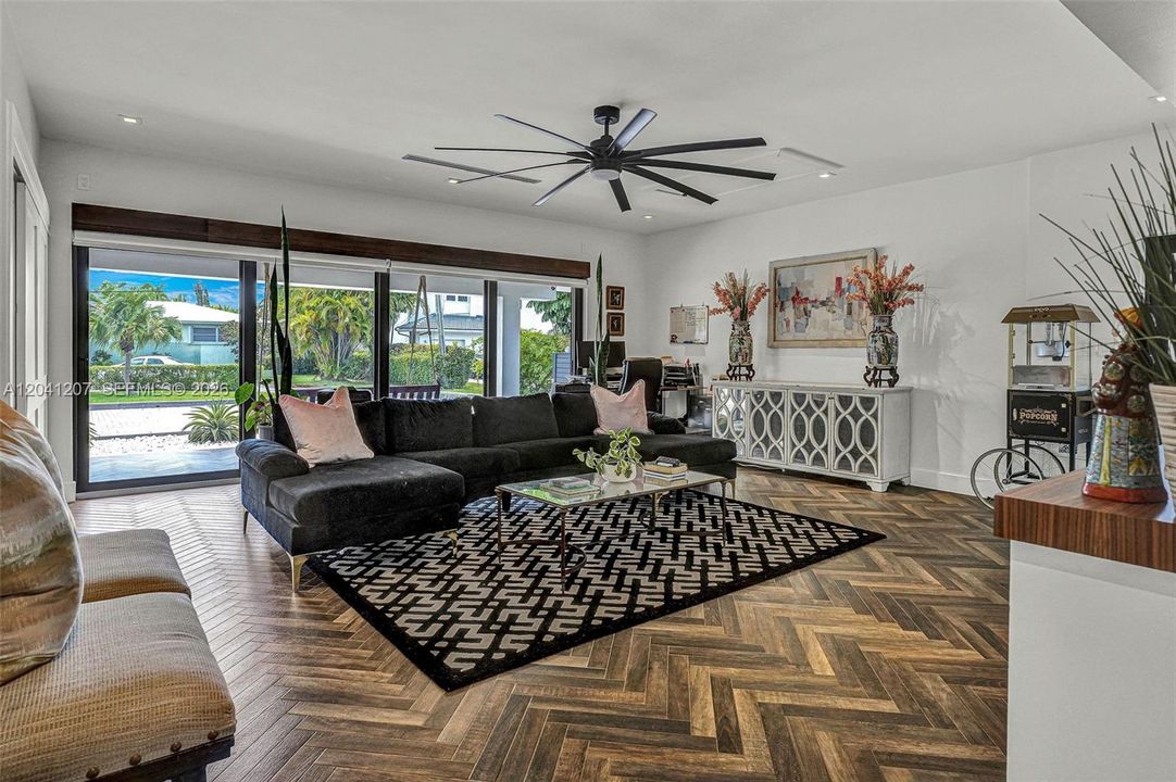 Converted garage, this space can be used for so many things.