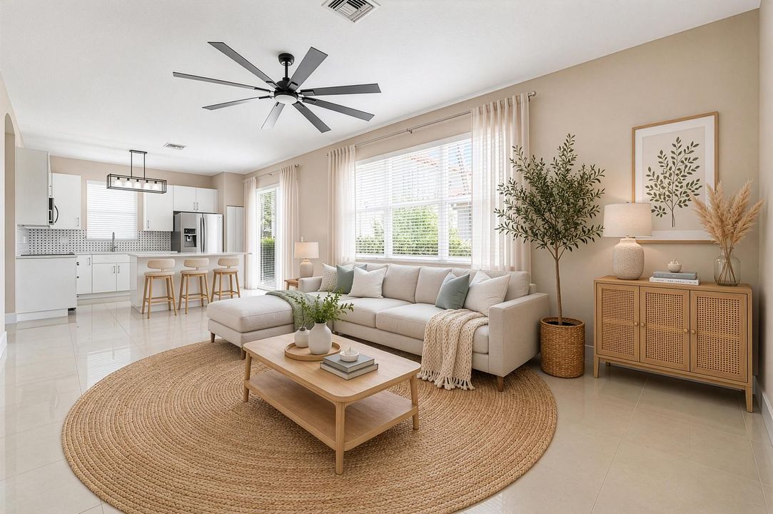 Staged dining-living-family