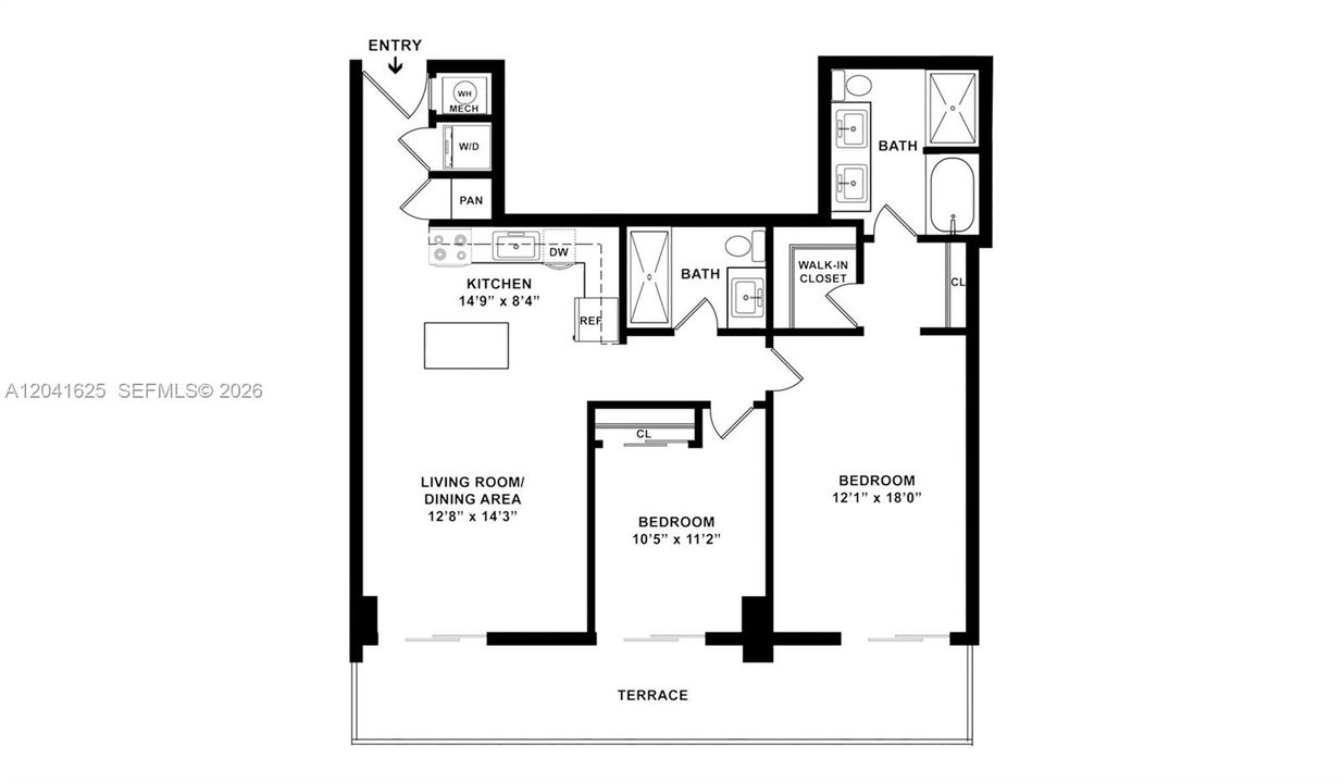 For Rent: $3,712 (2 beds, 2 baths, 1185 Square Feet)