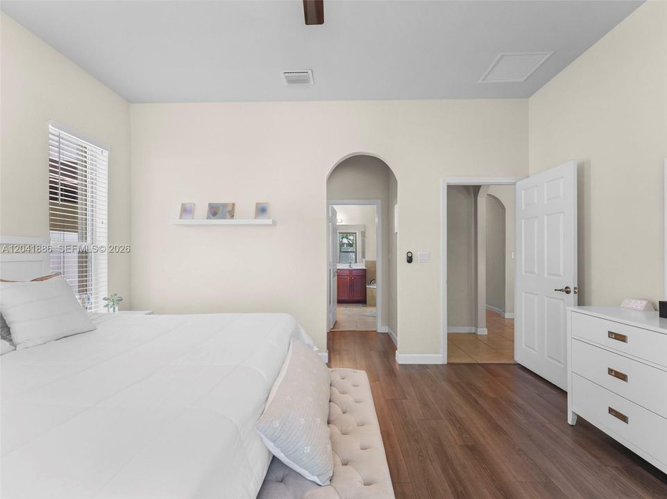 Master with walk in closet.