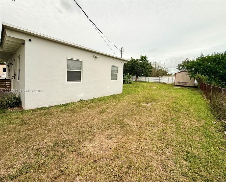 Right side of the property