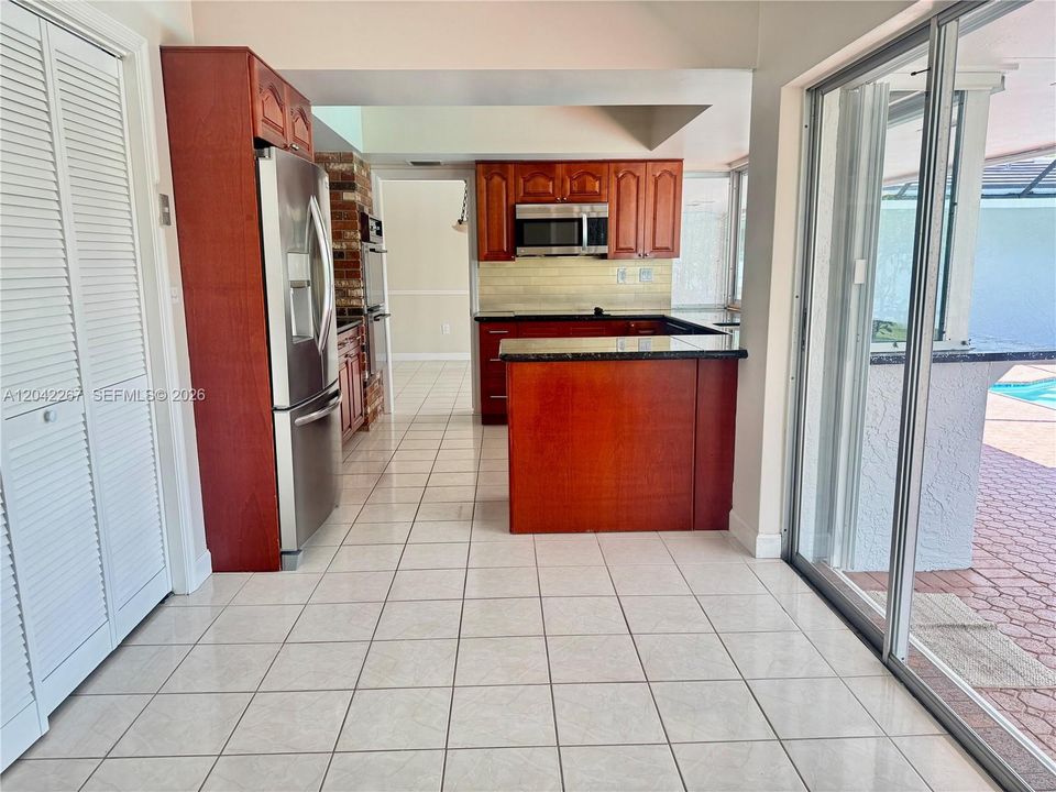 view of breakfast area and kitchen