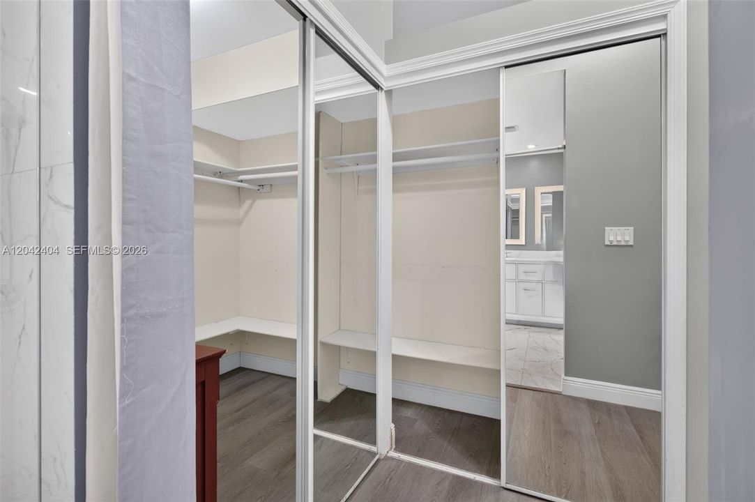 Primary closets.