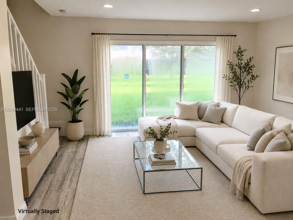 Virtually staged living room