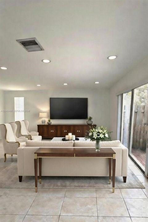 Living room virtually staged for illustration purpose only