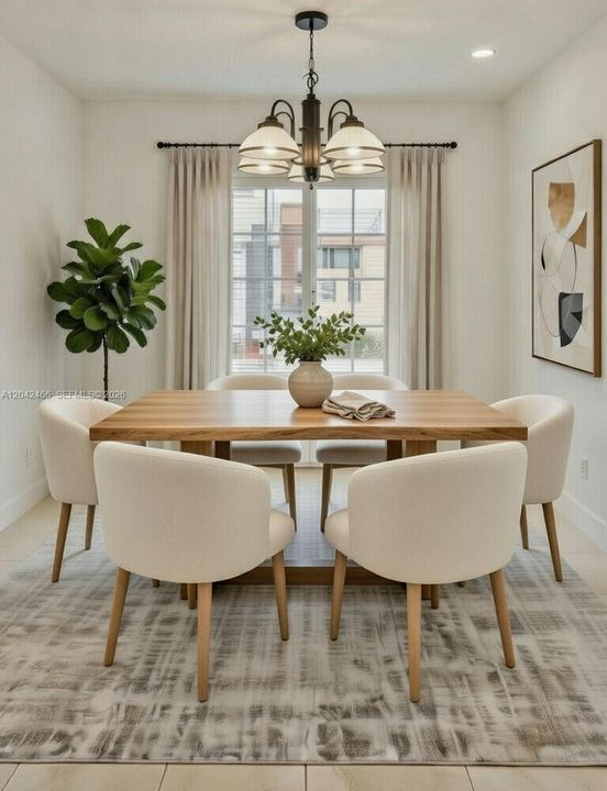 Dinng area virtually staged for illustration purpose only