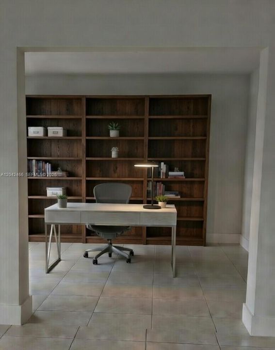 Den virtually staged for illustration purpose only