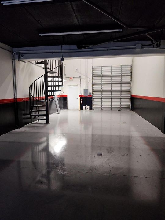 Warehouse floor to South Roll up door, s