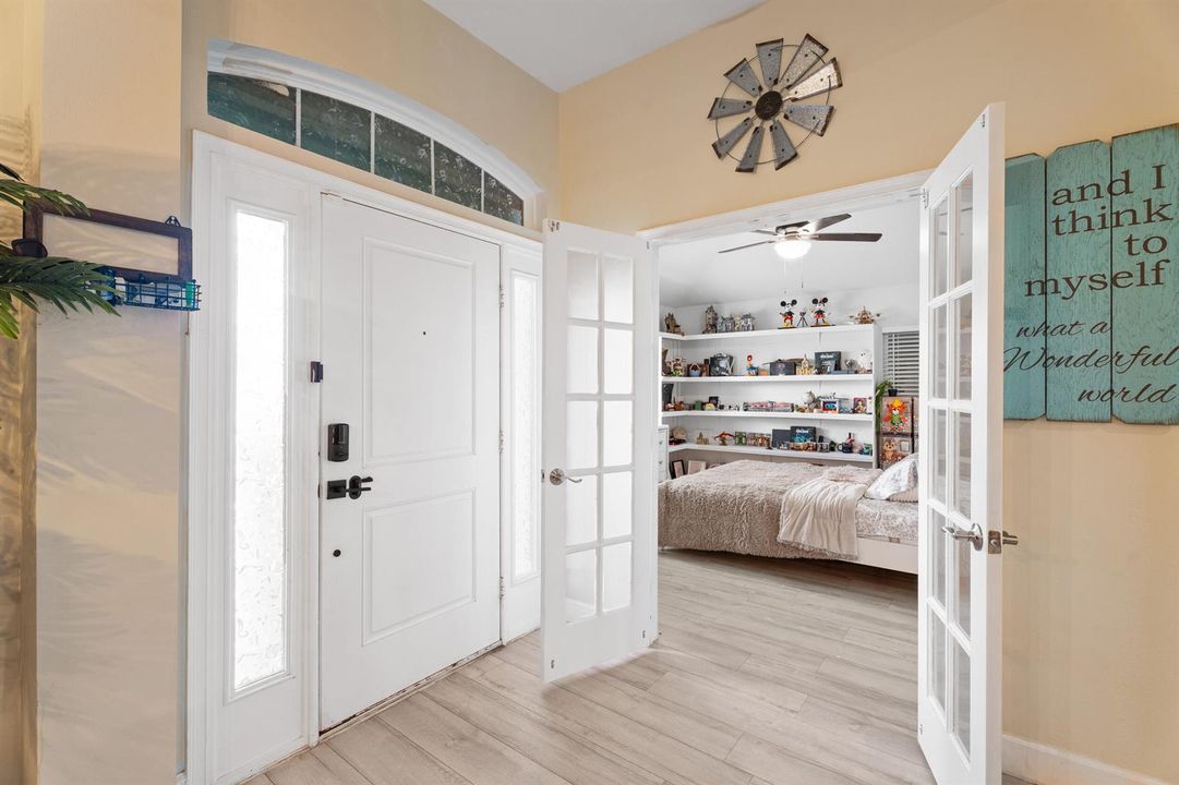 Front door and den