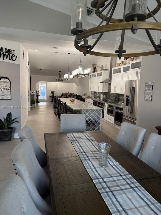 Dining, kitchen, and great room view.  It's very spacious.