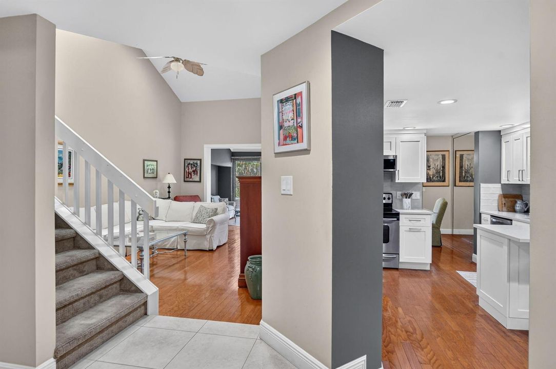Entry and foyer and living