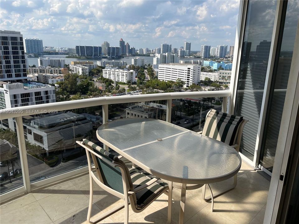 Balcony Facing City and Intercoastal Views