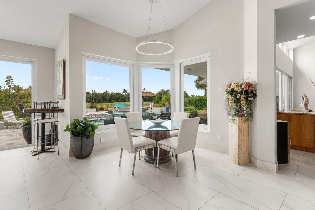 Kitchen looking over golf and lake