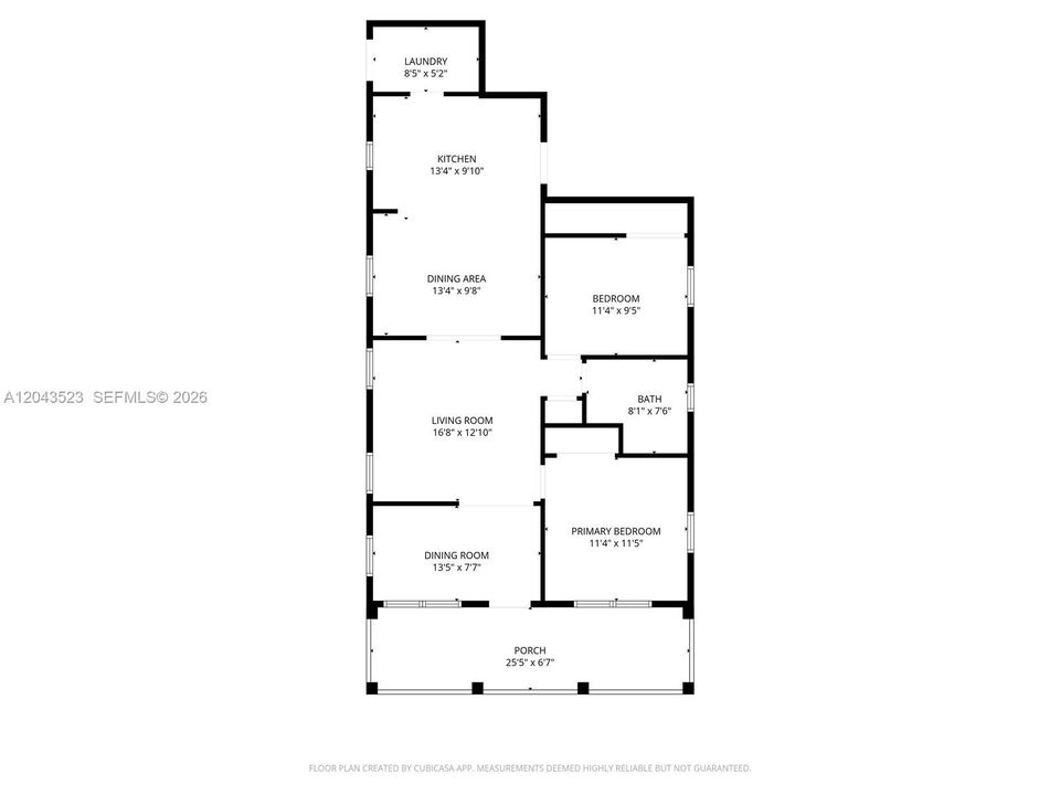 About 1,024 square feet inside