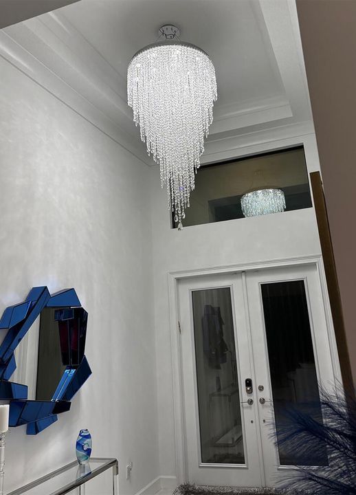 Magnificent Crystal Chandelier Entry