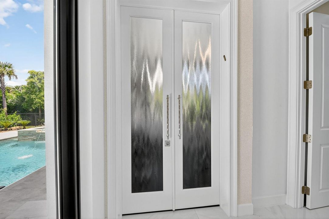 Gorgeous 96" Glass Doors to 4th Bedroom