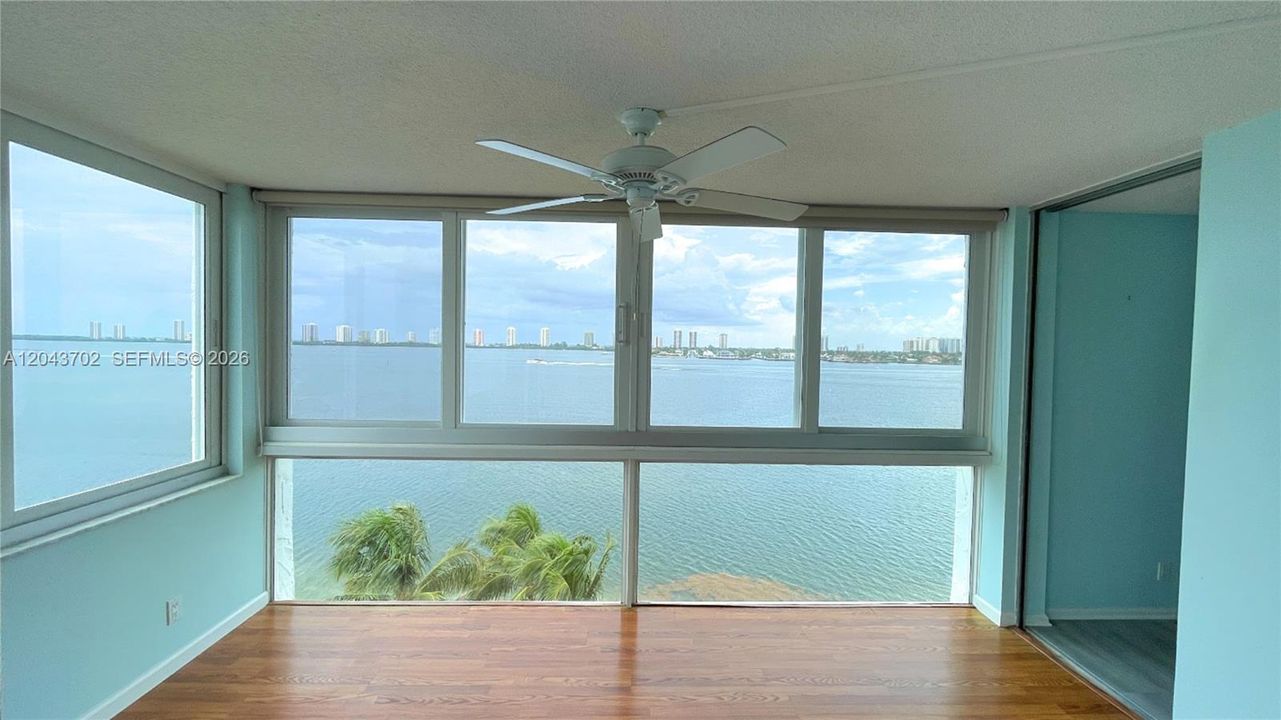 Enclosed balcony. Enhanced photo.