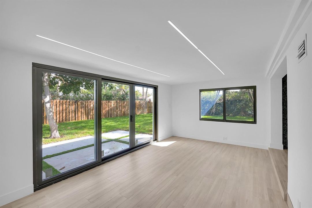 living room and porch