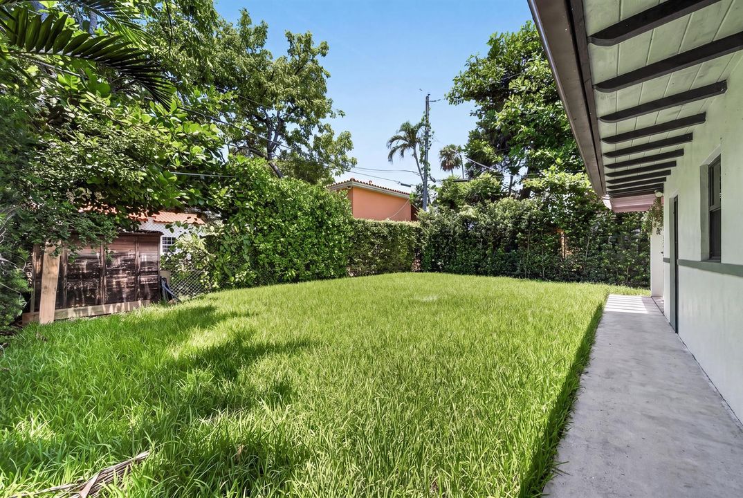 Fenced backyard
