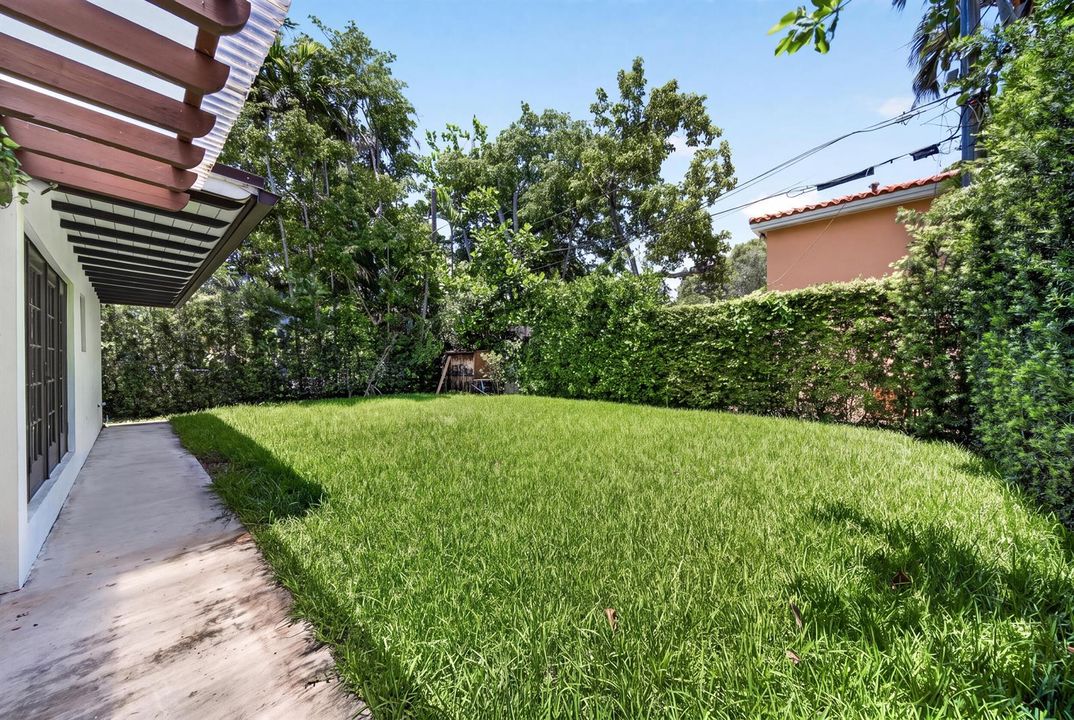 Fenced backyard
