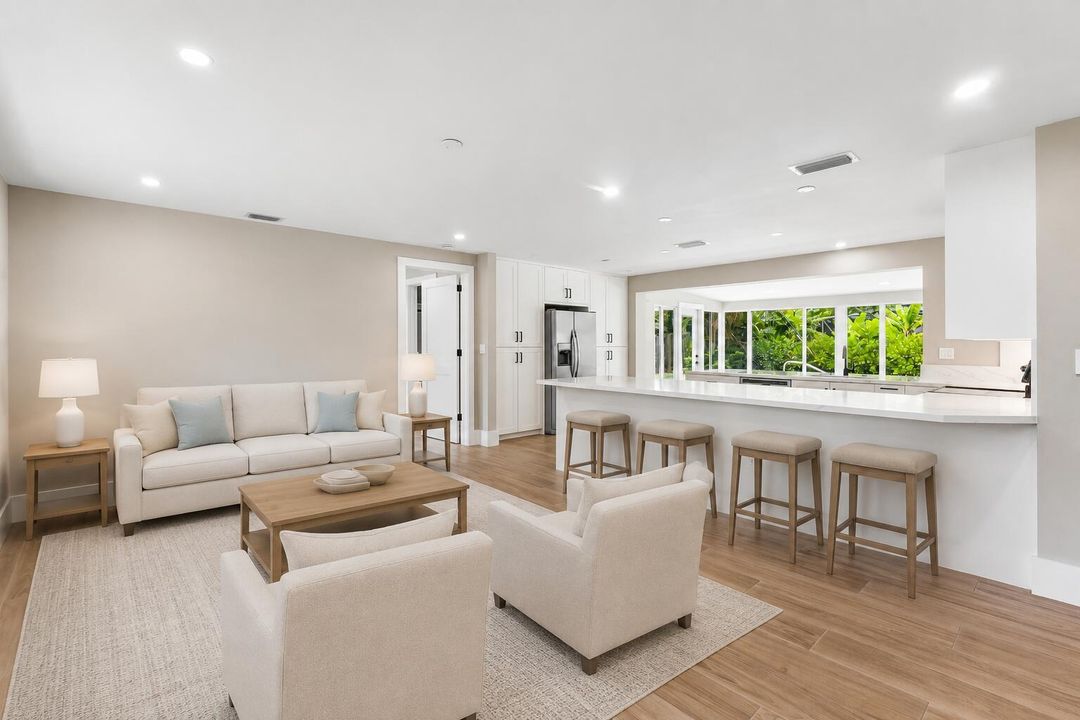 Living room virtually staged