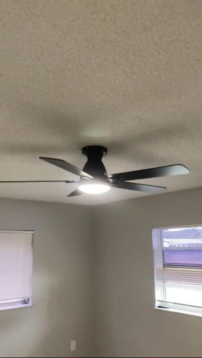 Ceiling fan in bedroom