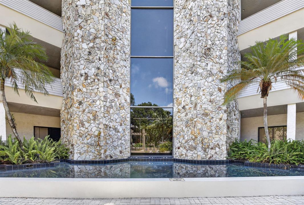 Building Center with Water Fountain View