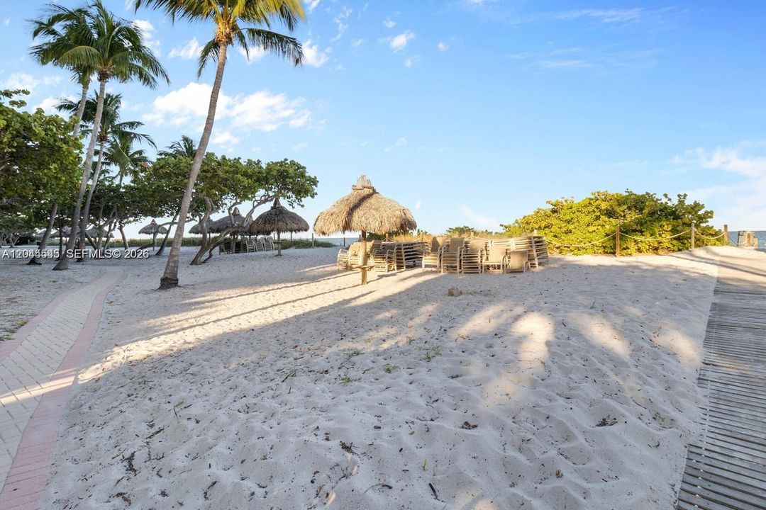 Ocean side with umbrellas