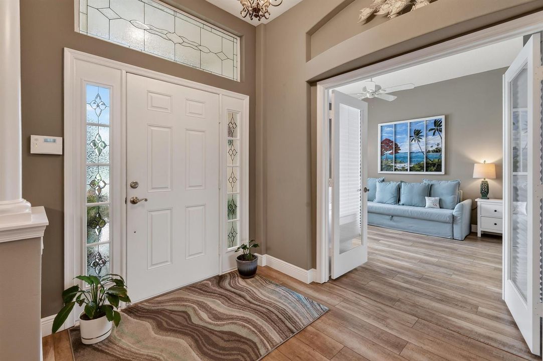 Transome Window above Front Entry Door