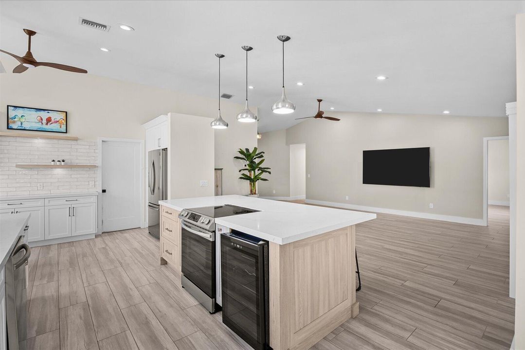Kitchen and Open Living