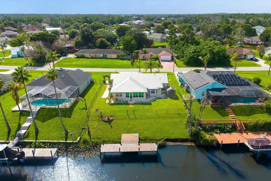 Drone view over canal